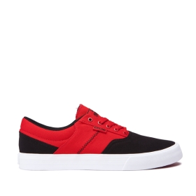 Supra Mens COBALT Black/Risk Red/white Low Top Shoes | CA-61423